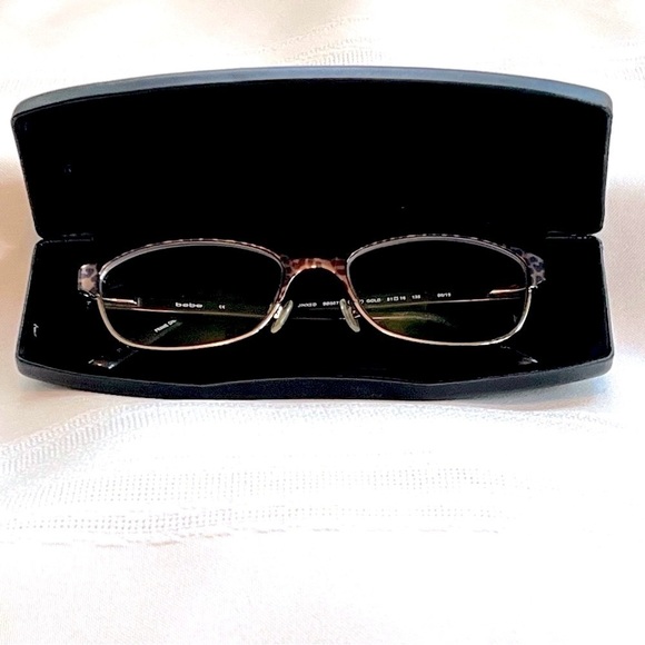 bebe BB5071 Eyeglasses Jinxed Gold Leopard Black 51-16-135 Original Case EUC - Picture 4 of 9